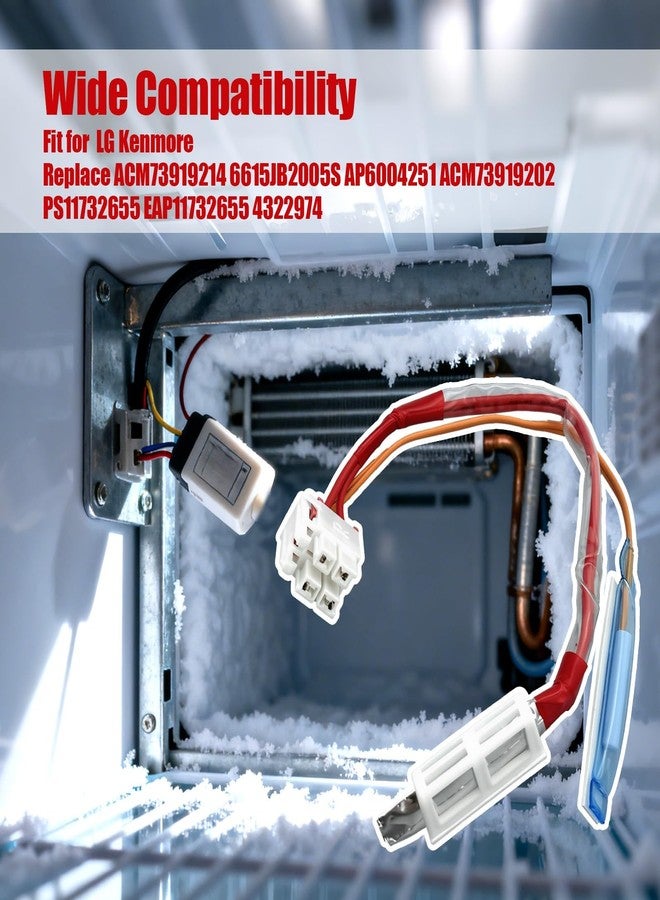 Cinlilian ACM73919214 Refrigerator Freezer Temperature Sensor Fit for LG Kenmore, Refrige Defrost Controller Assembly, Replace 6615JB2005S AP6004251 ACM73919202 PS11732655 EAP11732655 4322974 - Image 2